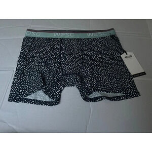 NWT WeSC Men‘s Boxer Brief Underwear, Size Medium Navy White Benjamin Dots